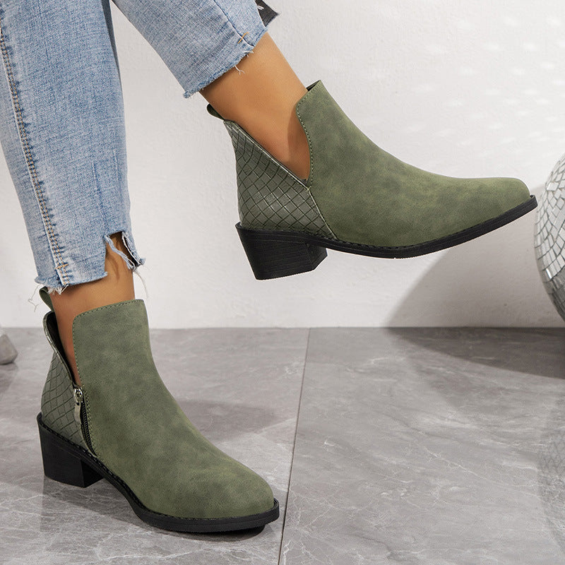 VogueV-Cut Ankle Boots