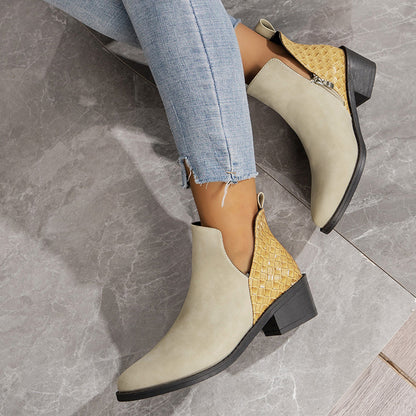 VogueV-Cut Ankle Boots