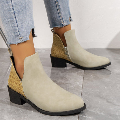 VogueV-Cut Ankle Boots