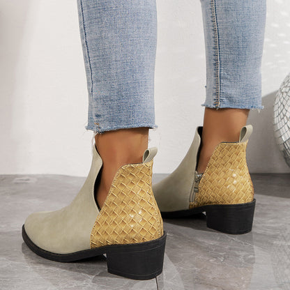 VogueV-Cut Ankle Boots