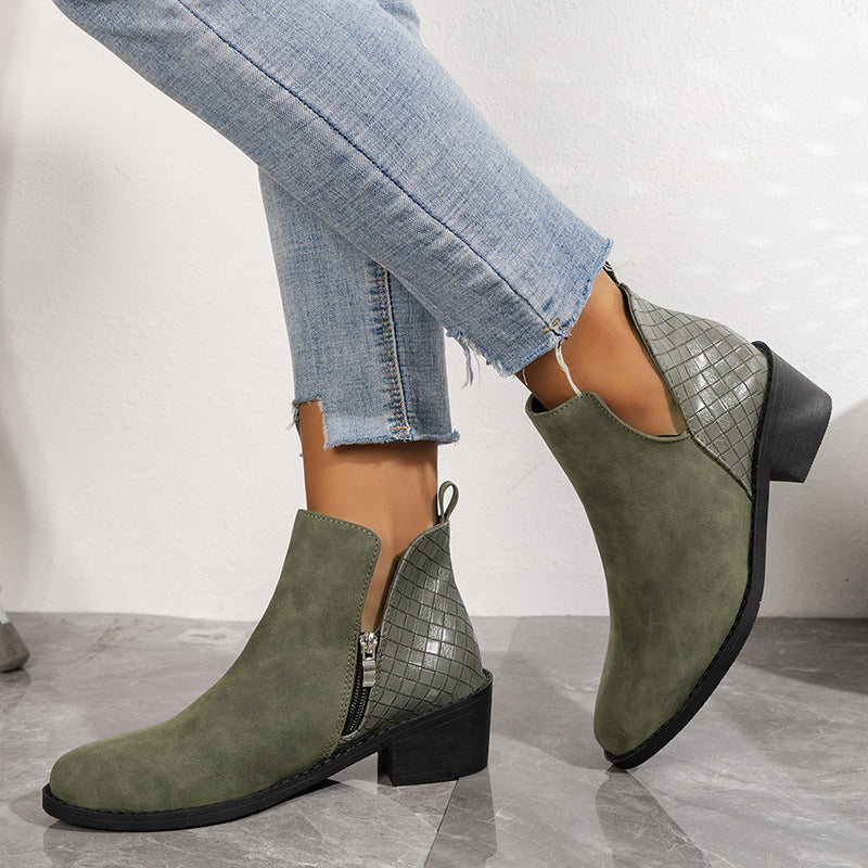 VogueV-Cut Ankle Boots